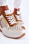 Women's Leather Sport Shoes On A Wedge White Catrine