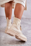 Women's Socks Boots With Zipper Beige Shelter