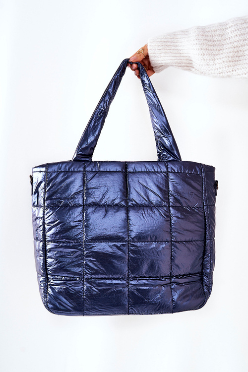 Quilted Strap Handbag NOBO L3030 Navy Blue