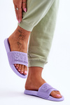 Light Women's Slippers With Inscription Violet Merry