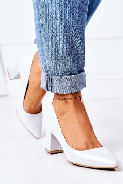Satin Pumps Lewski Shoes 2801 Silver