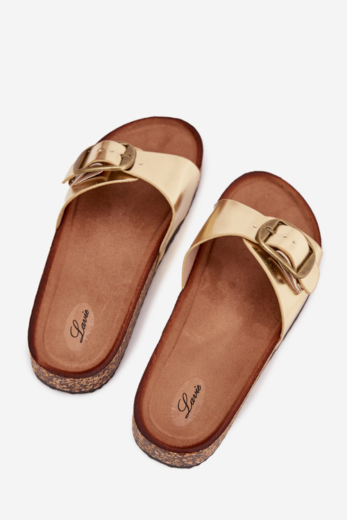 Women Sandals On Cork Platform With Buckle Golden Vianara