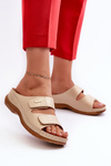 Light Women's Clogs With Faux Leather Beige Frellia