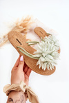 Women's Flip-flops With Fabric Ornament Green Eviana