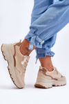 Flat Heel and Platform Sport Shoes Beige Icons