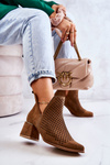 Suede Openwork boots Lewski Shoes 3165 Camel