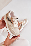 Women's Sports Shoes On Platform Zebra Beige Davinara