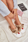 Women's Brown Slippers With Reindeer Motif Wistira
