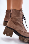 Women's Suede Warm Trapper Boots Bright brown Rehin