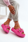 Women's Foam Slides With Decorations On Thick Sole Fuchsia Bremavia