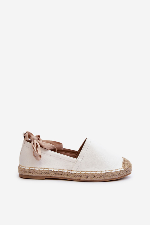 Lace-up Eco Leather Espadrilles White Ismanne