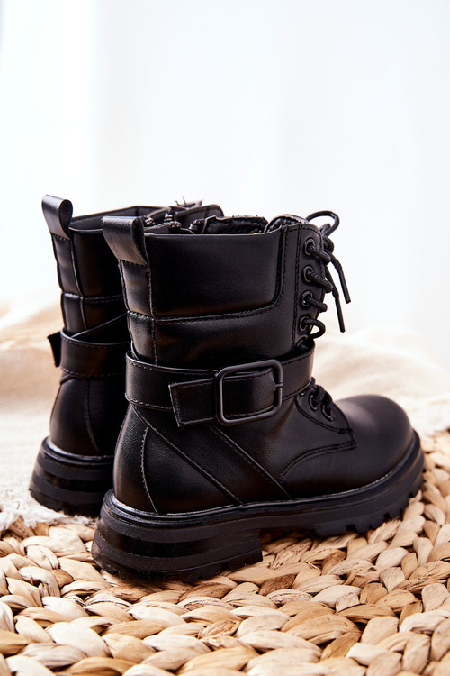 Children's Boots With Buckle Black Dollay
