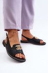 Women's Sandals with Decoration S.Barski KV27-049 Black