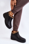 Women's Slip-On Warm Rain Boots Spots Black Izera