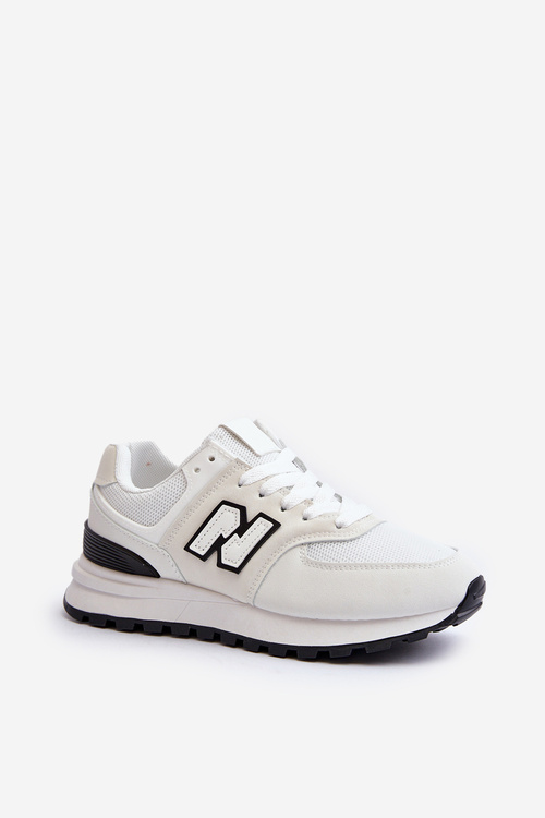 Sneakersy Buty Sportowe Damskie Białe Alettesa PC201