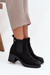 Women's ankle boots on heel lined black Zelia