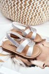 Children's Sandals With Drawstring Silver Bambino