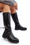 Women's Insulated Flat Heel Boots Black Evelio