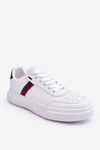 Men's Classic Sport Shoes White and Navy Enrique