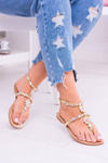Lu Boo Gold Women's Zirconia Venice Sandals