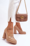 Stylish Heeled Sandals on Stiletto Beige Florence