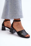 Women's High Heel Sandals in Black Eco Leather Horissa
