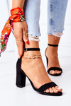 Suede High Heel Sandals Black Florence