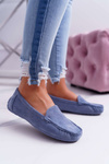Women's Comfortable Eco-suede Moccasins Blue Lemma