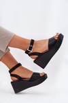 Wedge Heeled Women's Sandals Black Efrina