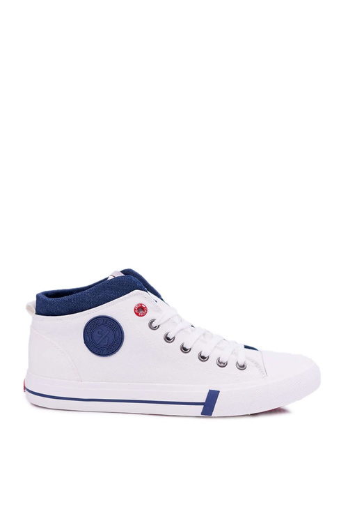 Men's Cross Jeans High Fabric Sneakers White DD1R4056