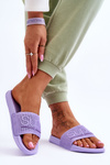 Light Women's Slippers With Inscription Violet Merry