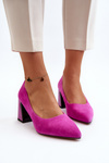 Suede Court Shoes with Stiletto Heel Fuchsia Alessyndra