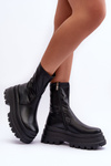 Leather Boots on a Massive Platform Black Luinai