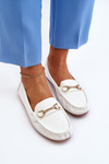 Women's Classic Moccasins with Decoration White Ainslee