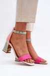 Suede Sandals with Stiletto Heel Fuchsia Pholia