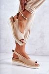 Women's Sandals On Wedge Big Star JJ276049 Beige