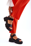 Women's Leather Flat Sandals Black Dean