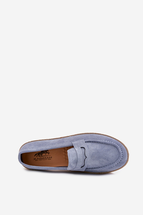 Men's Moccasins With Weave Blue Fiamar