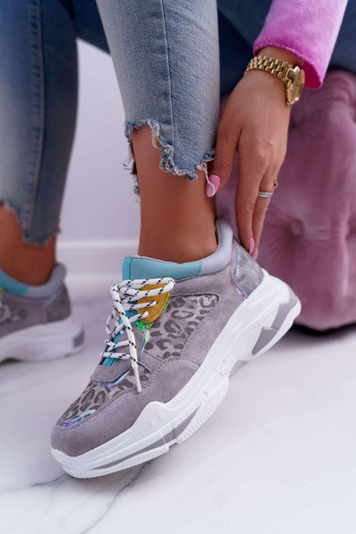 Sporty Women's Shoes High Sole Grey Cabana