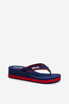 Women's Wedge Flip Flops by Big Star NN274A725 Navy Blue
