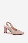 Cutout Sandals With Pointed Toes On A Heel Beige Sergio Leone SK163