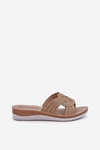 Comfortable women's flip-flops with zircons Inblu BV000037 beige