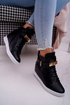 Women's Sneakers On Anchor Gold Padlock Black Tersey