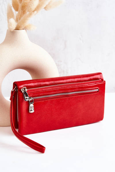 Large Leather Wallet Red Rhodes