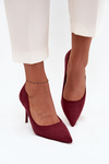 Women's High Heels Made of Eco Suede Bordeaux Elvessa