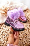 Children's Boots Insulated With Fur Purple Rosea