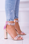 Lu Boo Iridescent Champagne Zirconia Lambada Sandals