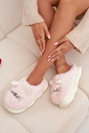 Furry Ladies Slippers Smile Pink Lexira