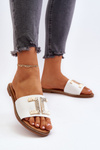 Women's White Sandals with Decoration Ollavia