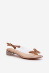 Transparent sandals with low heel with butterfly gold D&A MR38-388